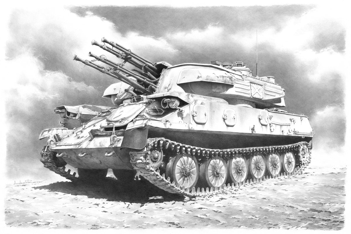 ZSU 234 SHILKA Tank Photo Like Drawing