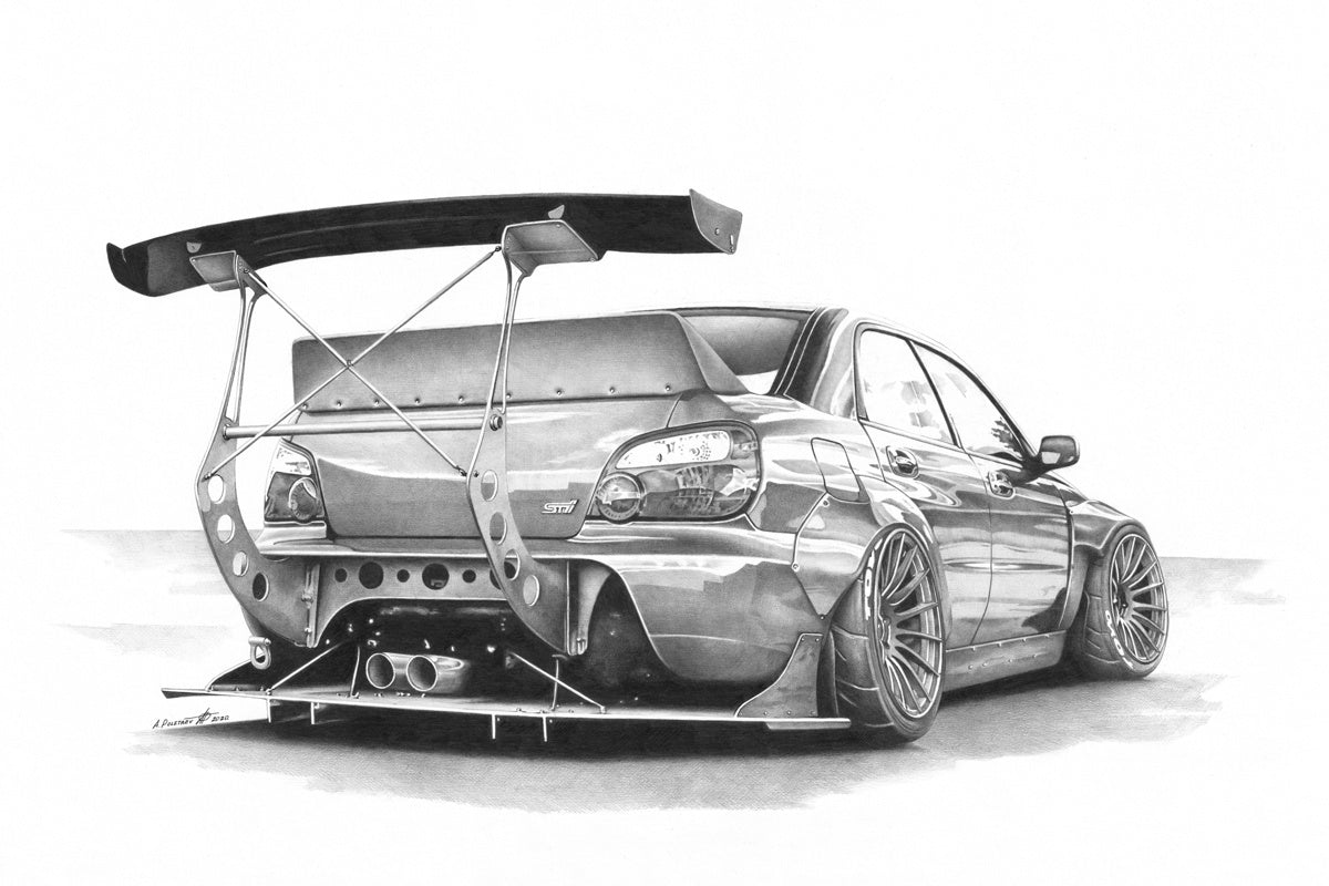 Subaru WRX Photo Like Drawing