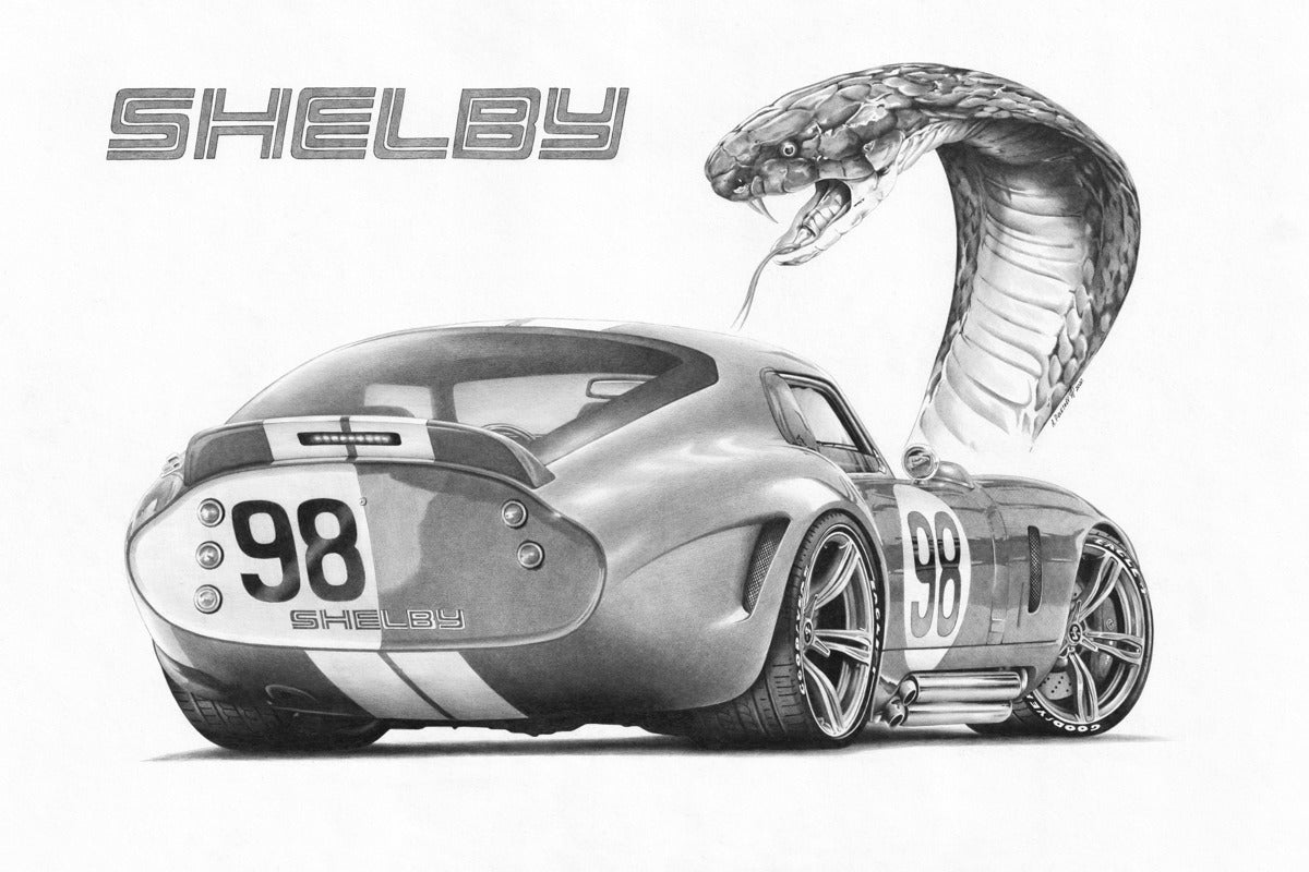 Shelby Cobra Daytona, Legend Unleashed Drawing Print
