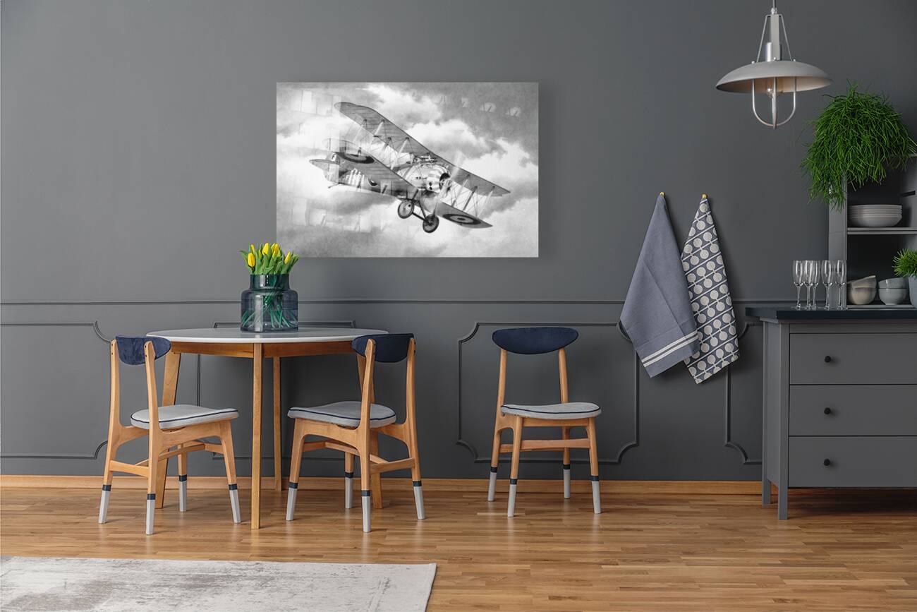 Plane Print: Vintage Airplane II Photo Like Drawing