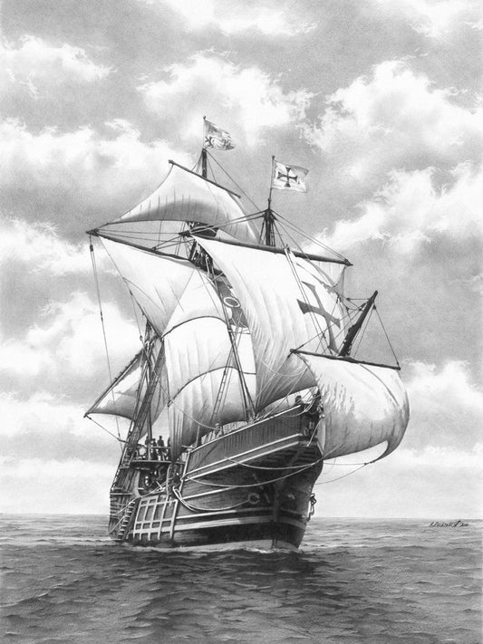 Santa Maria Drawing Print